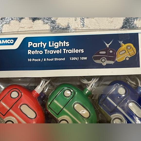 NIB RETRO TRAVEL TRAILER STRING LIGHTS,LED PARTY LIGHTS 8 FOOT 10 LIGHTS CAMCO - Picture 2 of 3